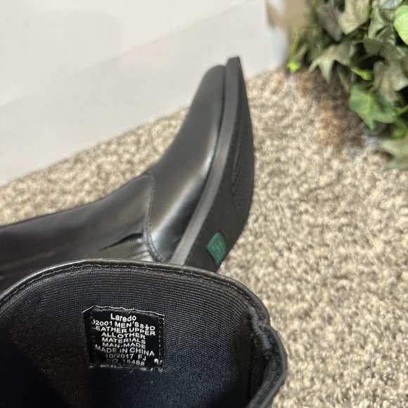 Laredo Long Haul Mens Black Leather Zip Short Western Dress Boot